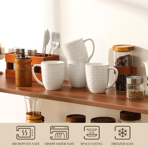 MALACASA top view inside LYDIA mug showing smooth interior for easy cleaning