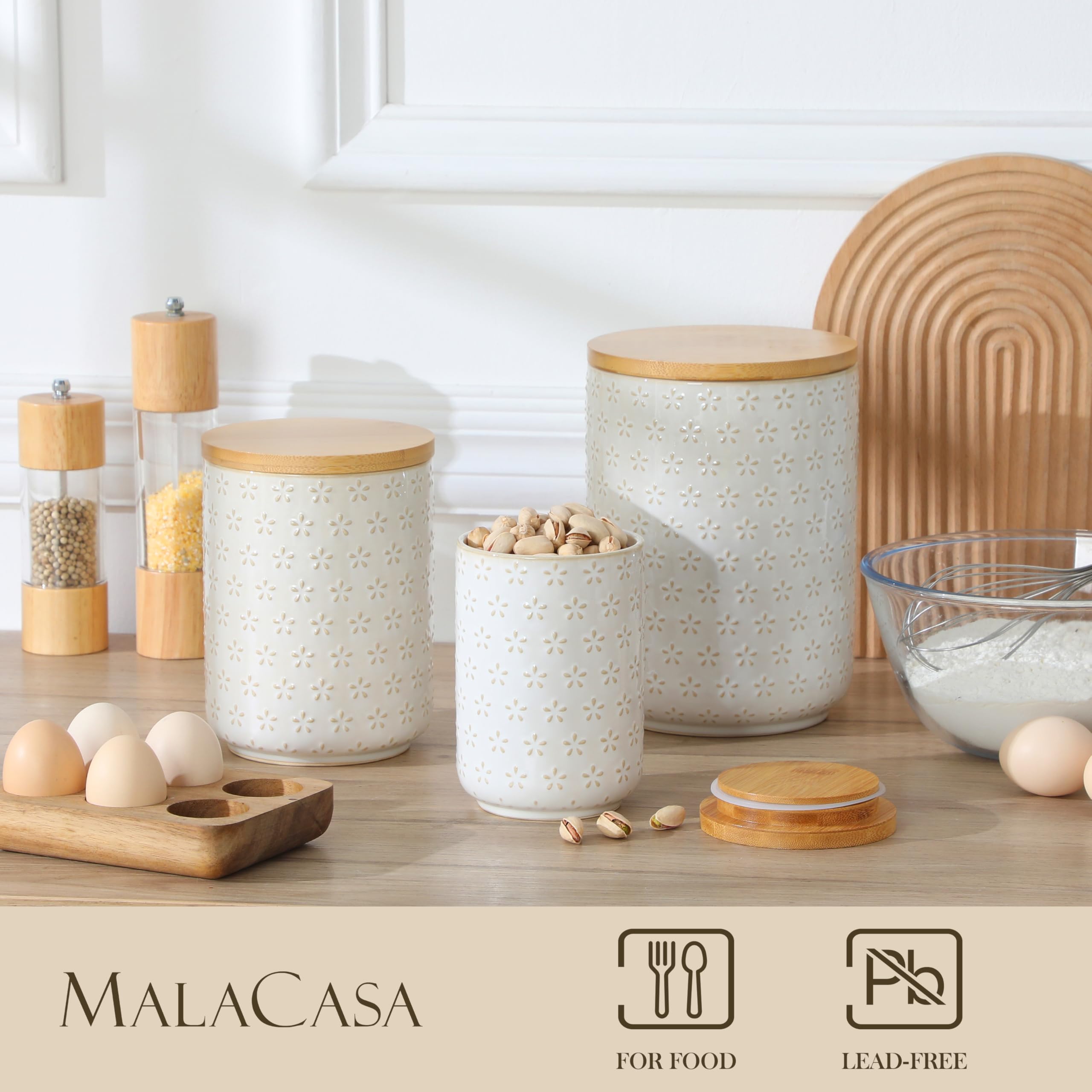 MALACASA LYDIA wooden lid and rubber seal detail showing airtight benefit
