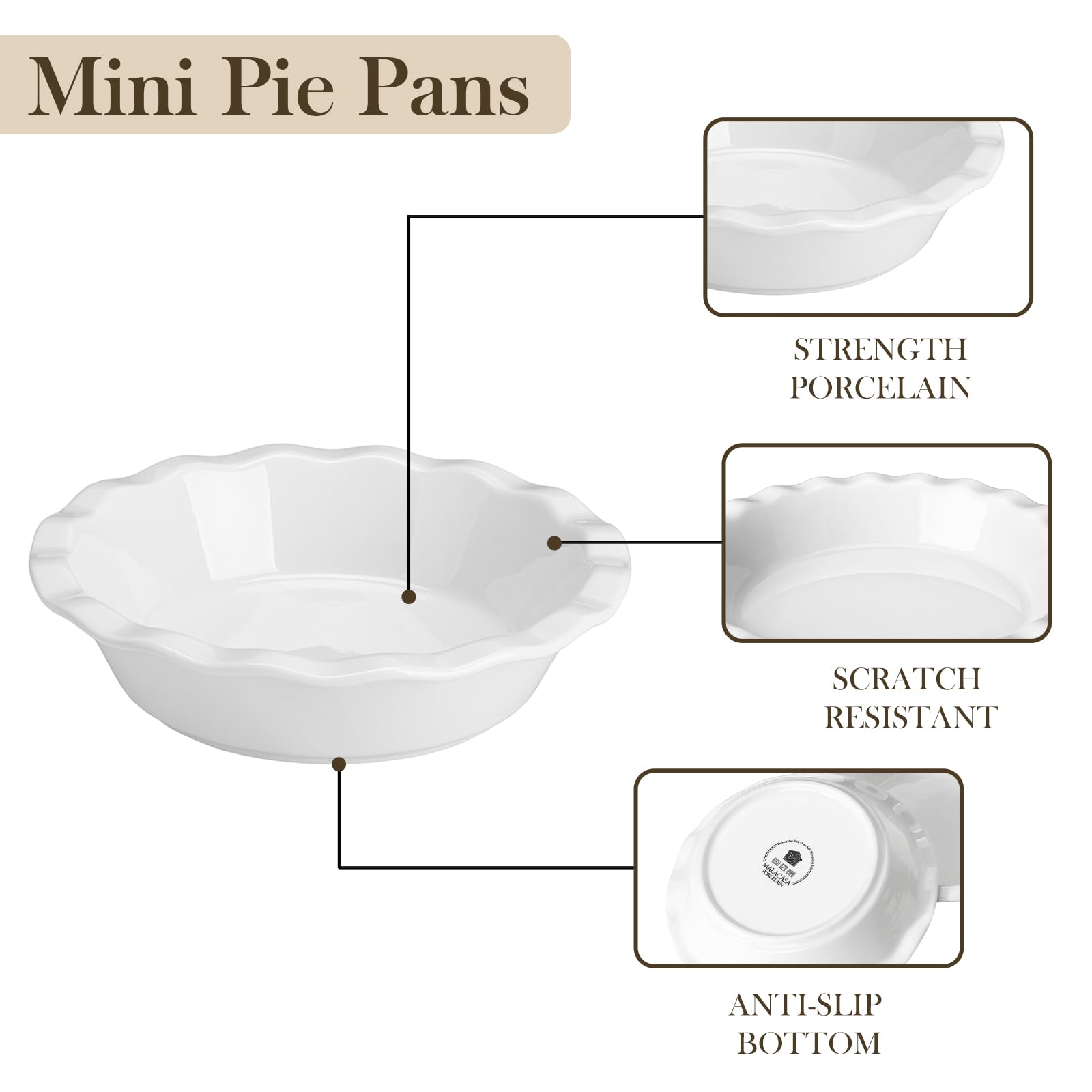 MALACASA pan inside oven with golden-browned mini pie, consistent heat