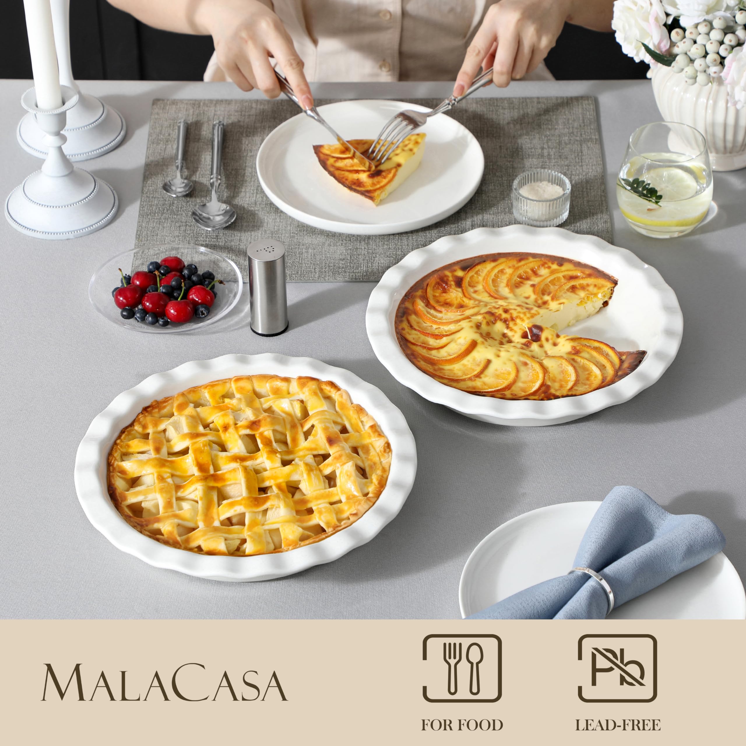MALACASA pan shown with hand for size reference and portion planning