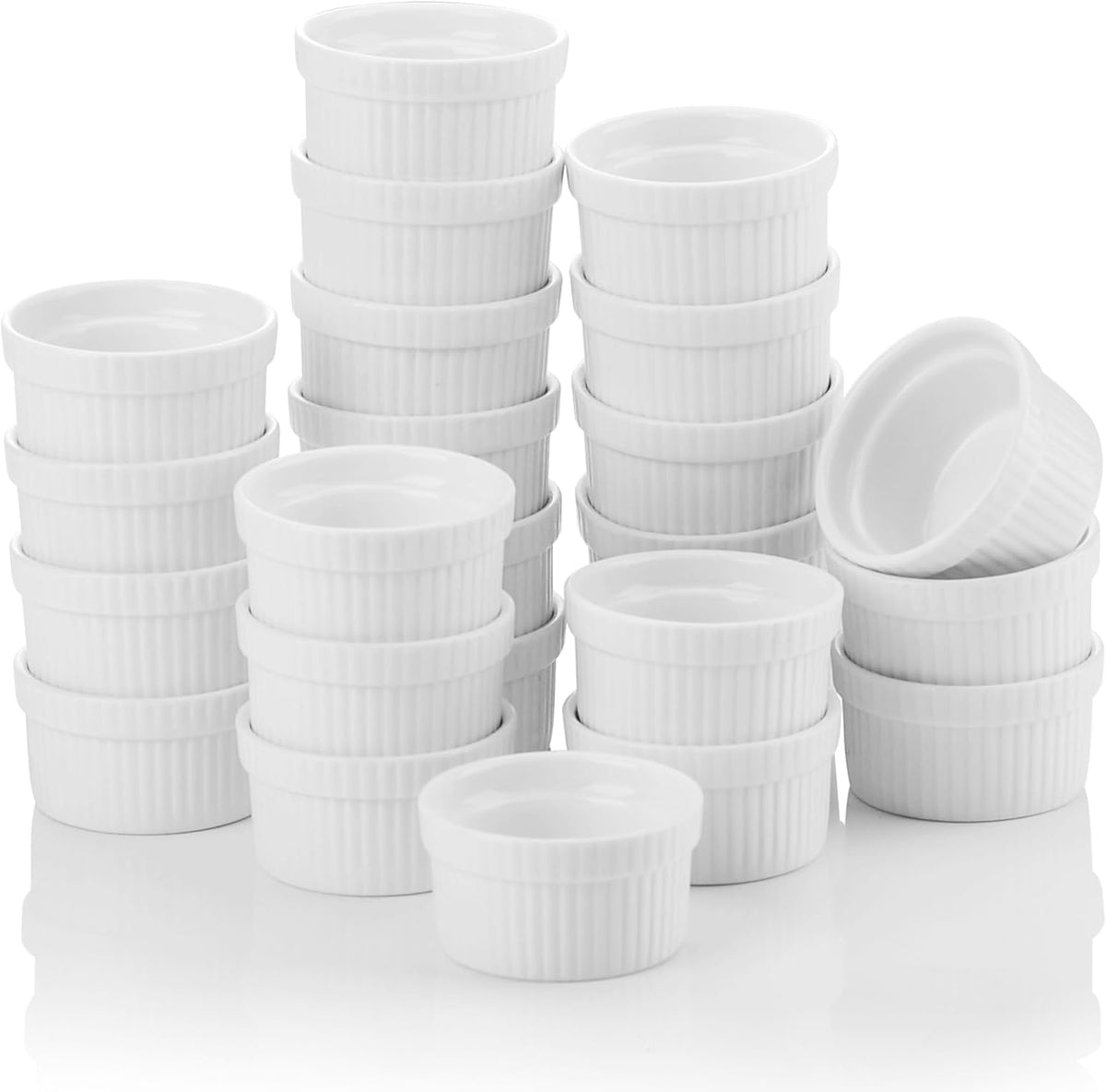 MALACASA front view of set of 24 ramekins shows neat packaging and clean design