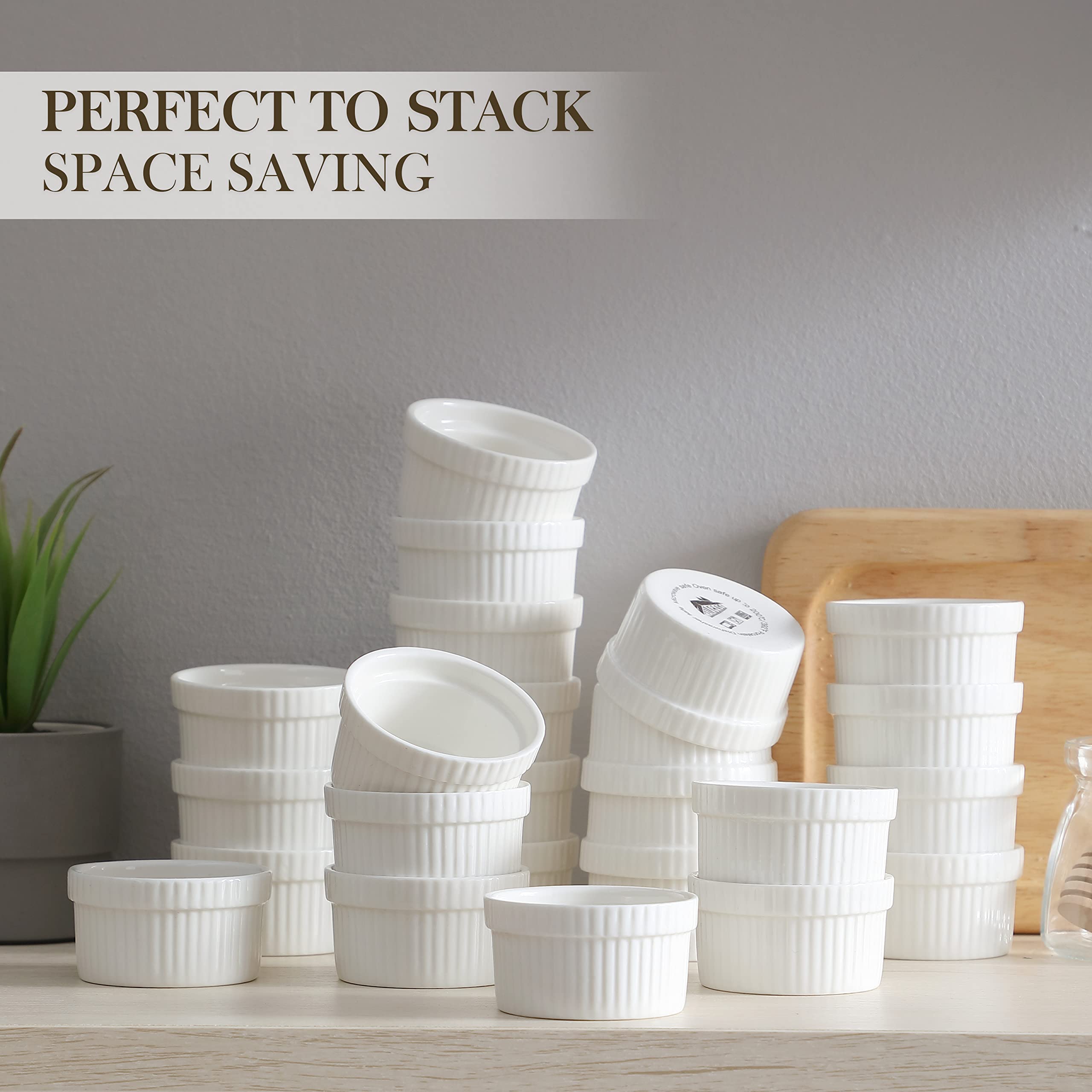 MALACASA side stack profile highlights space-saving stackability and neat storage