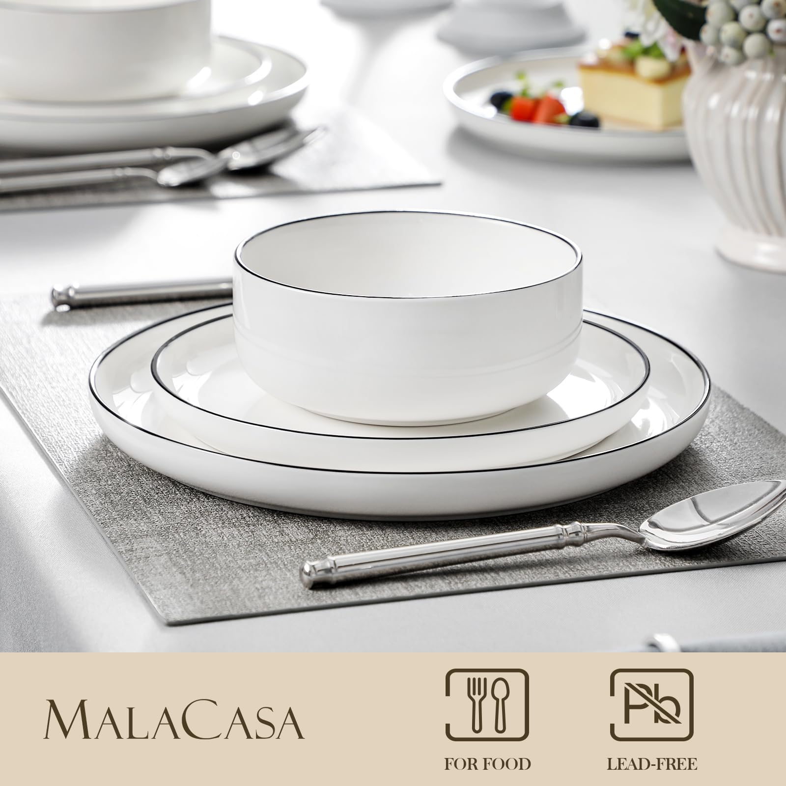 MALACASA stacked salad plates side view demonstrating compact storage benefit
