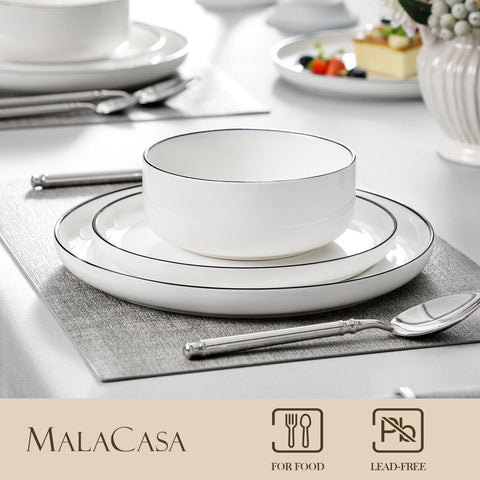 MALACASA stacked salad plates side view demonstrating compact storage benefit