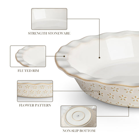 MALACASA pie pan served on table showing ready-to-serve presentation benefit