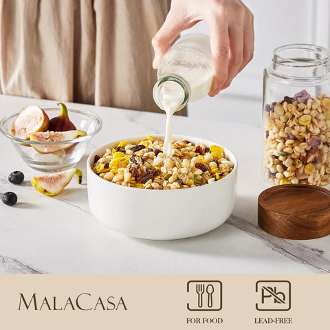MALACASA stacked bowls demonstrating compact storage and stable profile benefit