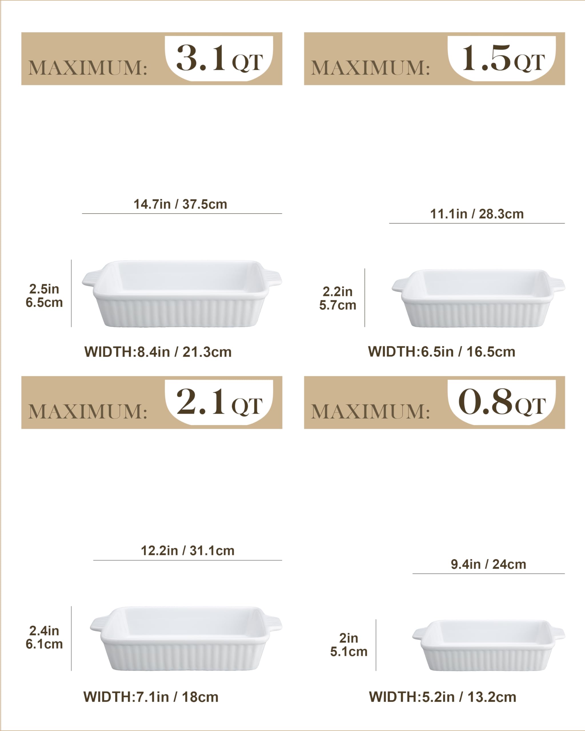 MALACASA four dishes laid out to compare sizes for portion planning and meal prep