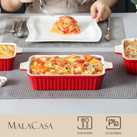 MALACASA stacked dishes size comparison demonstrating space-saving storage