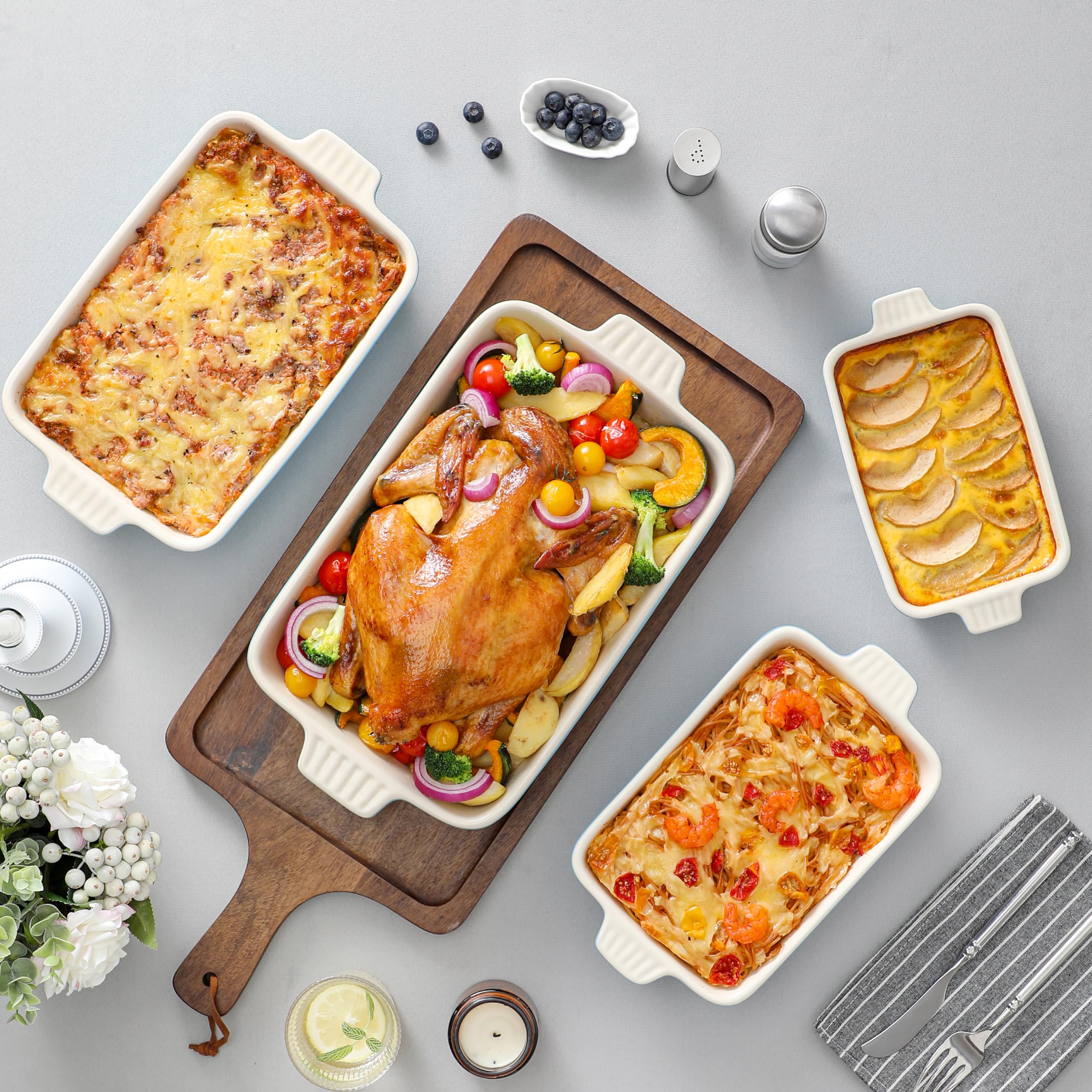 MALACASA stacked dishes in cabinet saving storage space