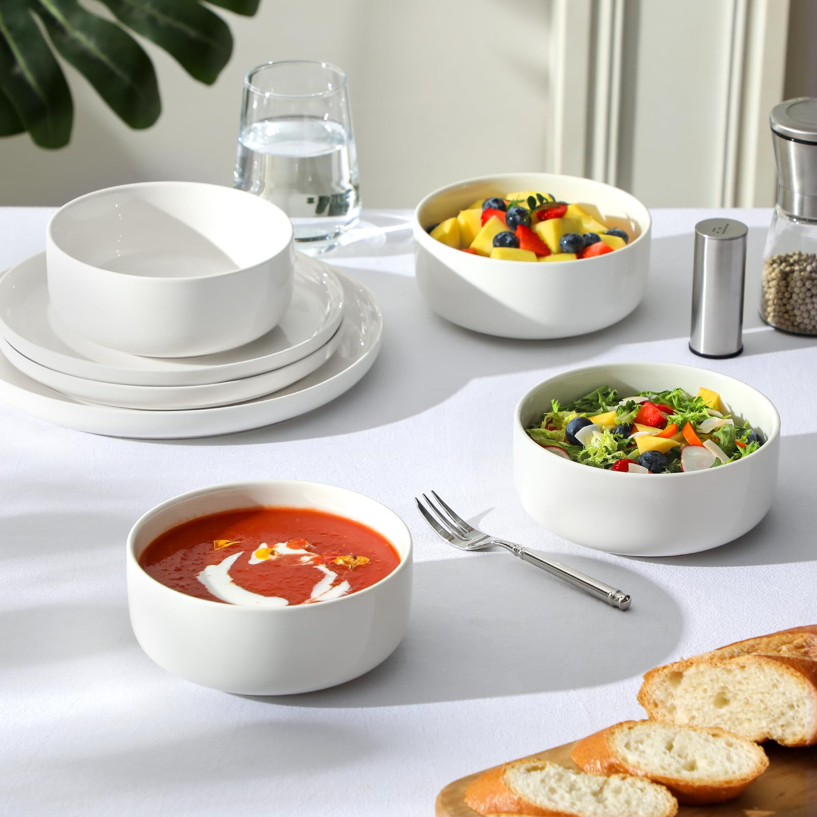 MALACASA stacked bowls show durable weight and space-saving storage benefit