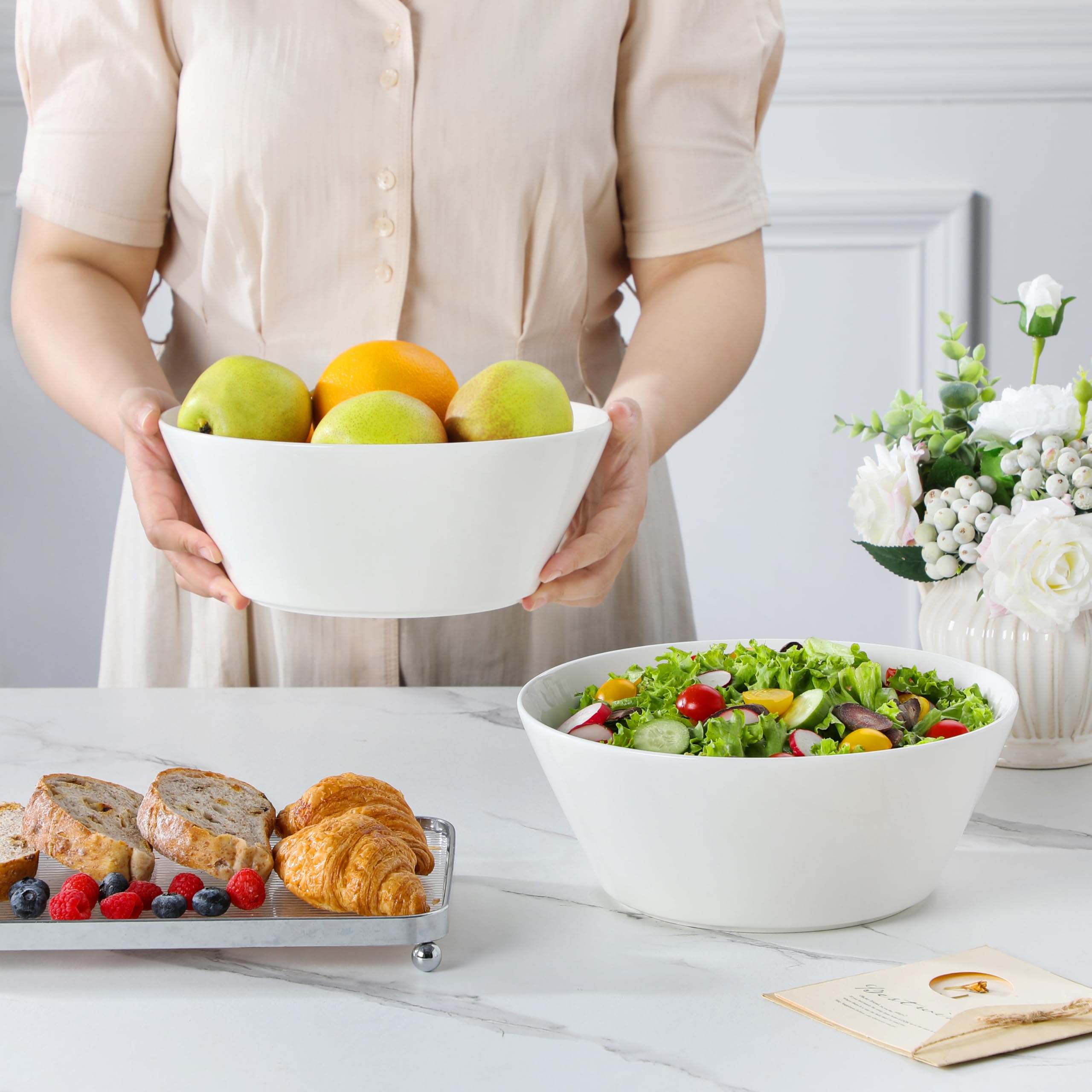 MALACASA two bowls stacked to show space-saving, organized kitchen storage