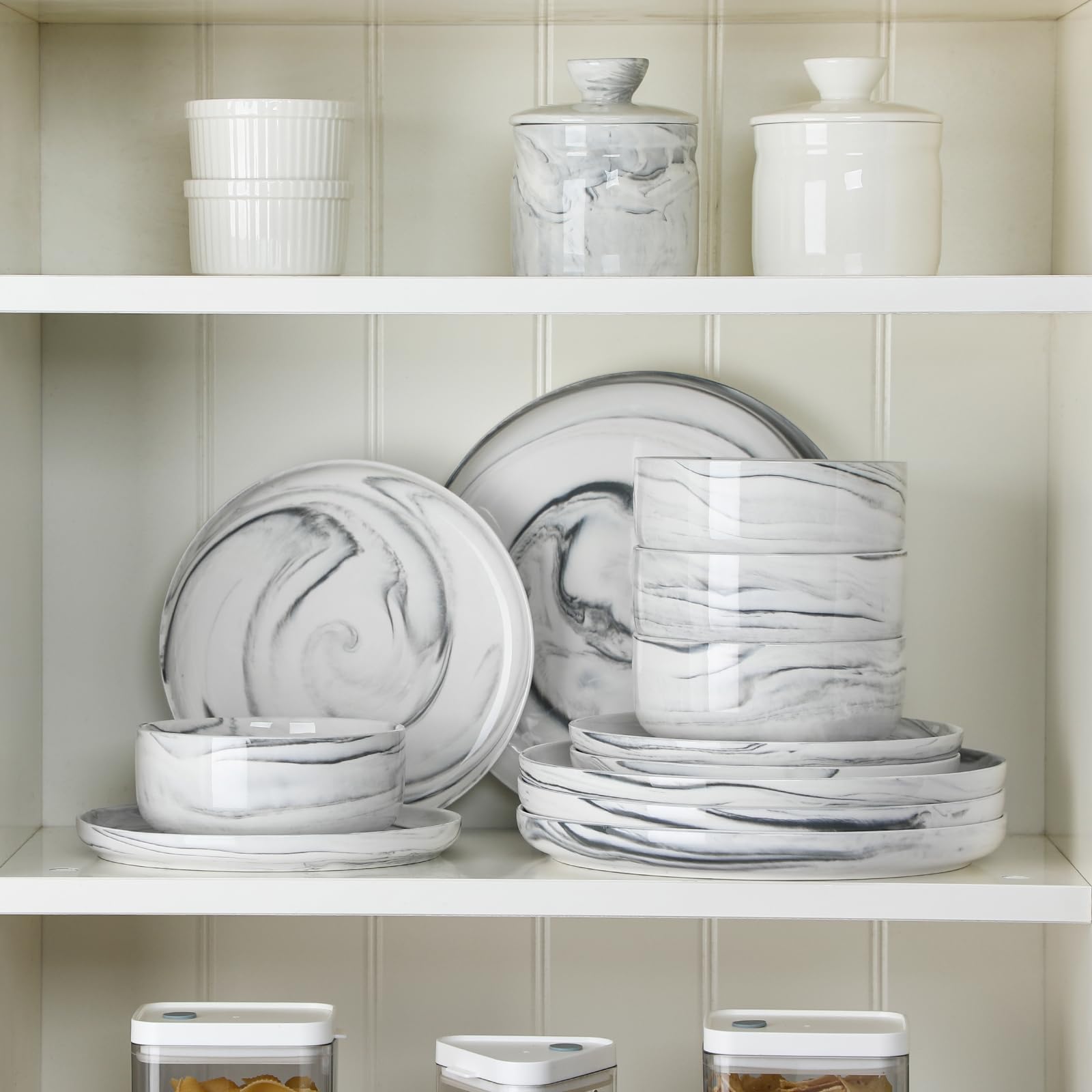 MALACASA table setting in a kitchen showing contemporary grey aesthetics and versatility
