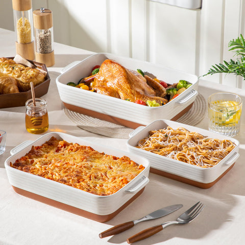 MALACASA lasagna baked in TARA dish showing even browning and presentation