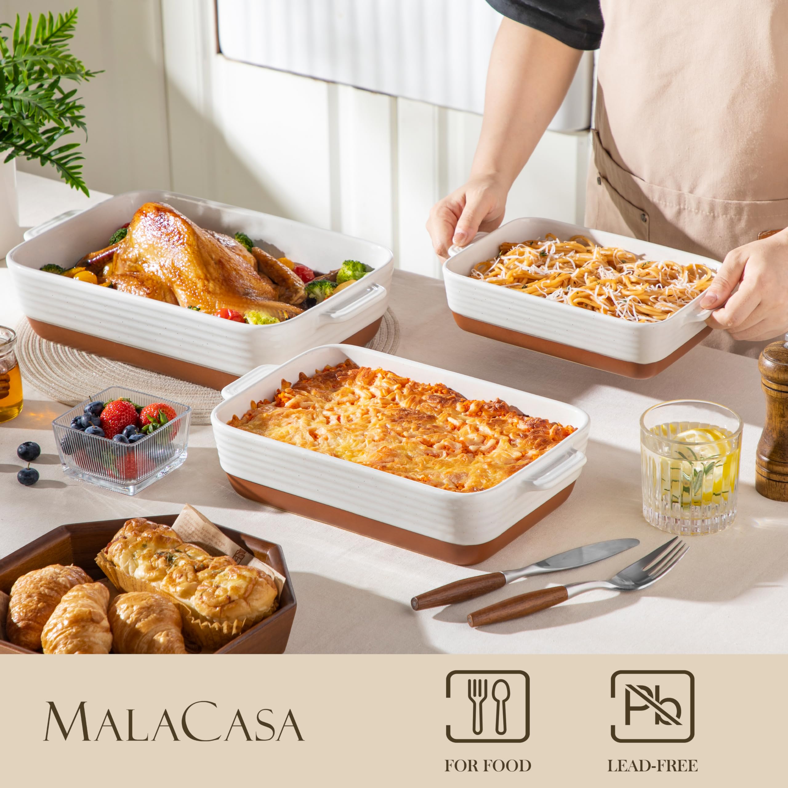 MALACASA large TARA dish inside oven demonstrating oven-safe reliability