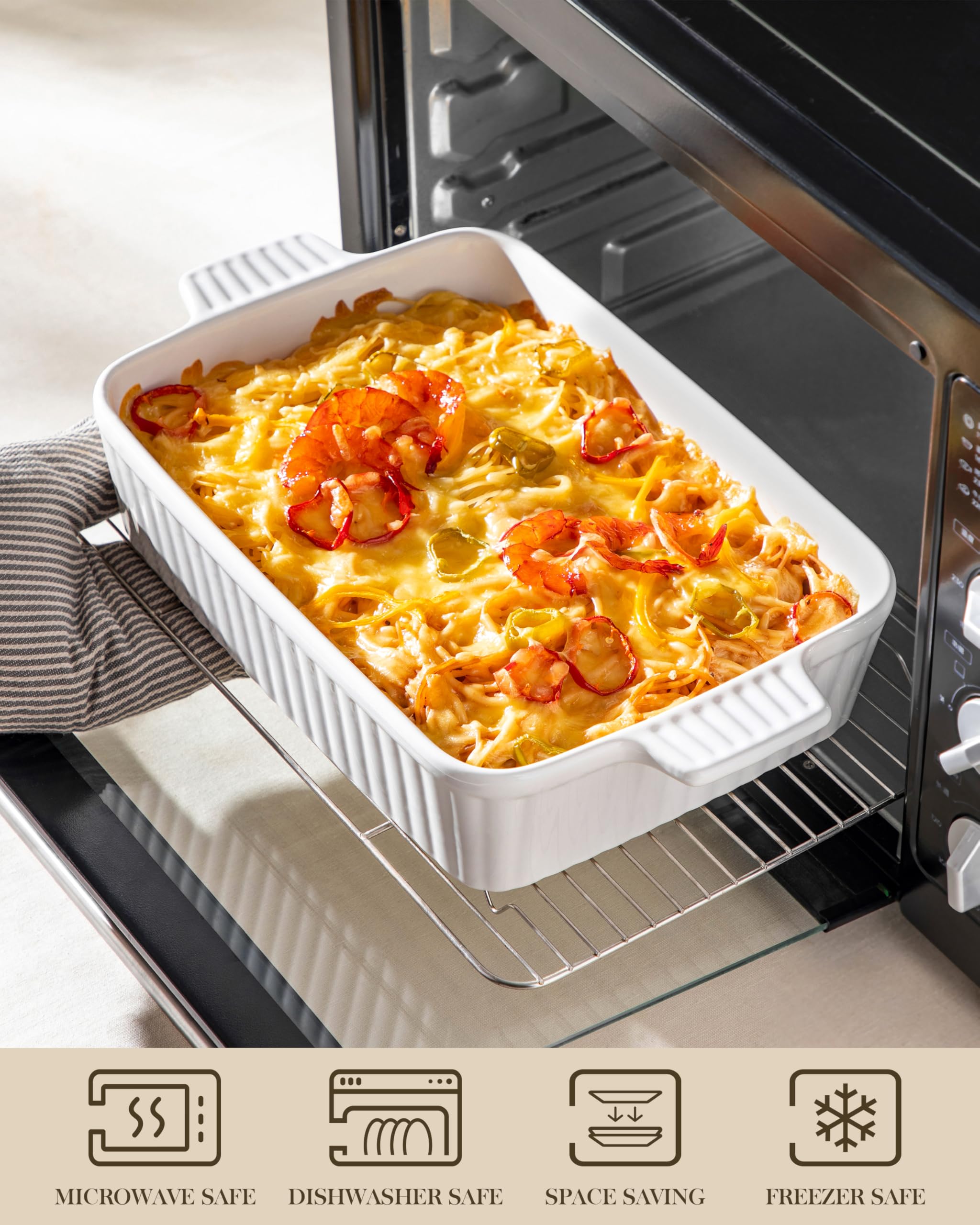 MALACASA casserole with baked lasagna demonstrating even baking and presentation