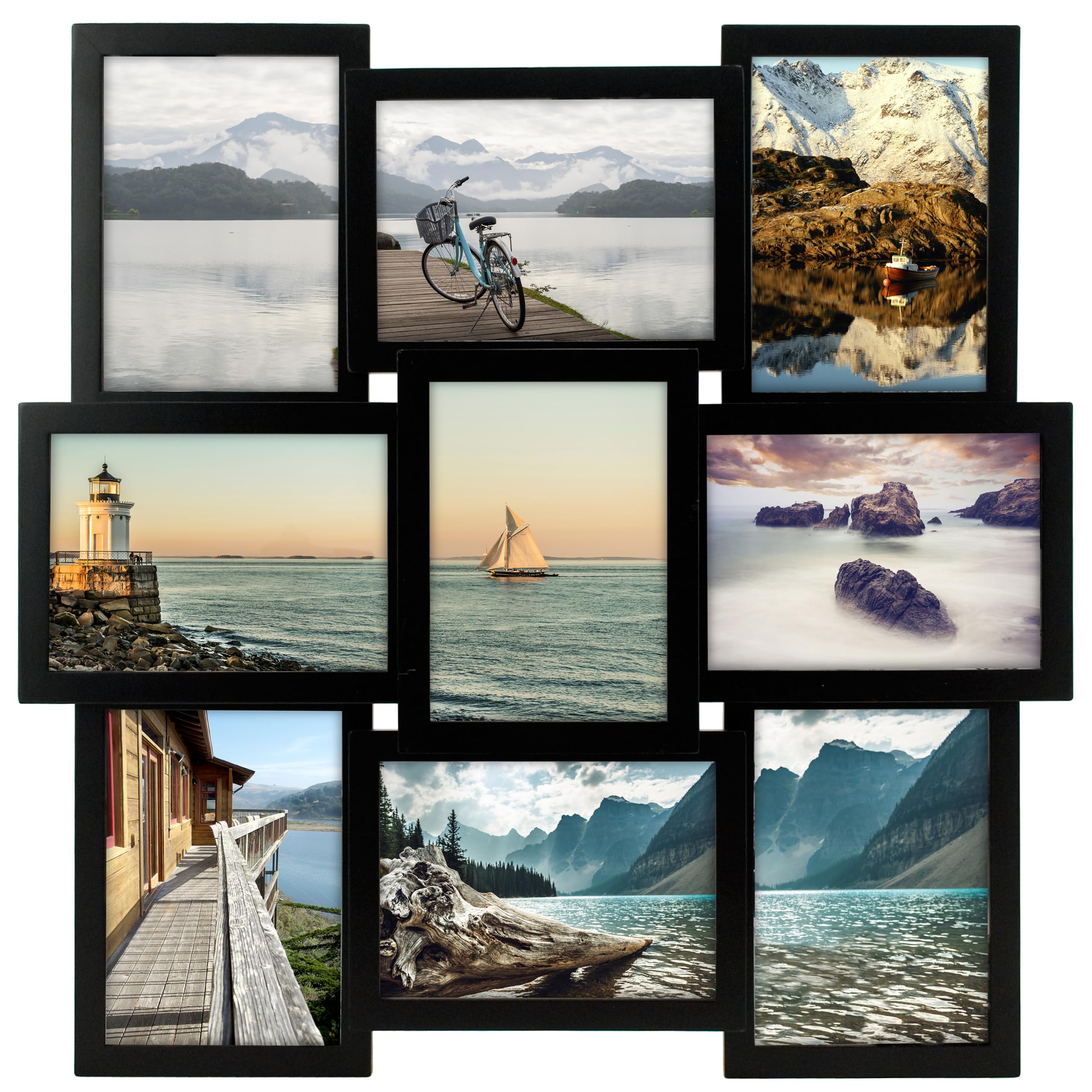 Malden Crossroads front view showing nine photos and clean black frame for unified display