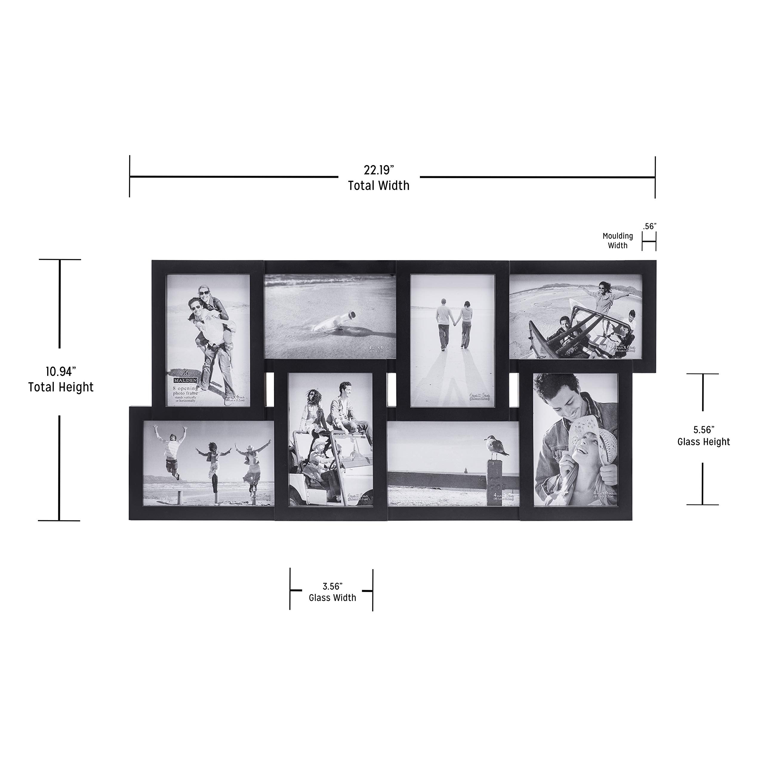 Malden frame beside a ruler to show 22.3 by 11 inches size for planning wall placement