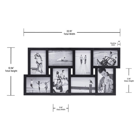 Malden frame beside a ruler to show 22.3 by 11 inches size for planning wall placement