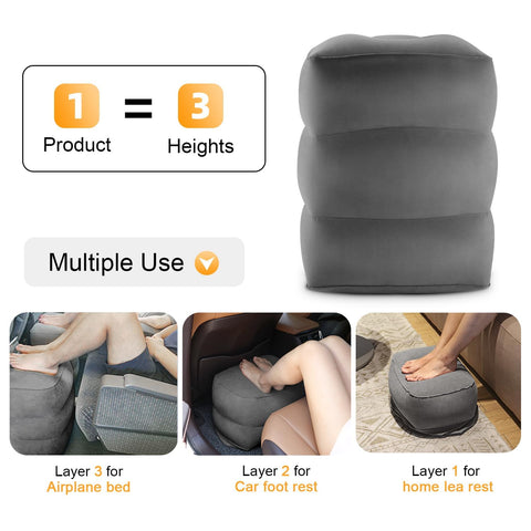 Maliton inflated placed between airplane seats giving children a flat nap surface
