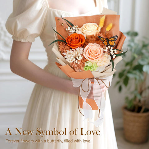 MAMAMIKO included vase with bouquet ready to display for instant decor