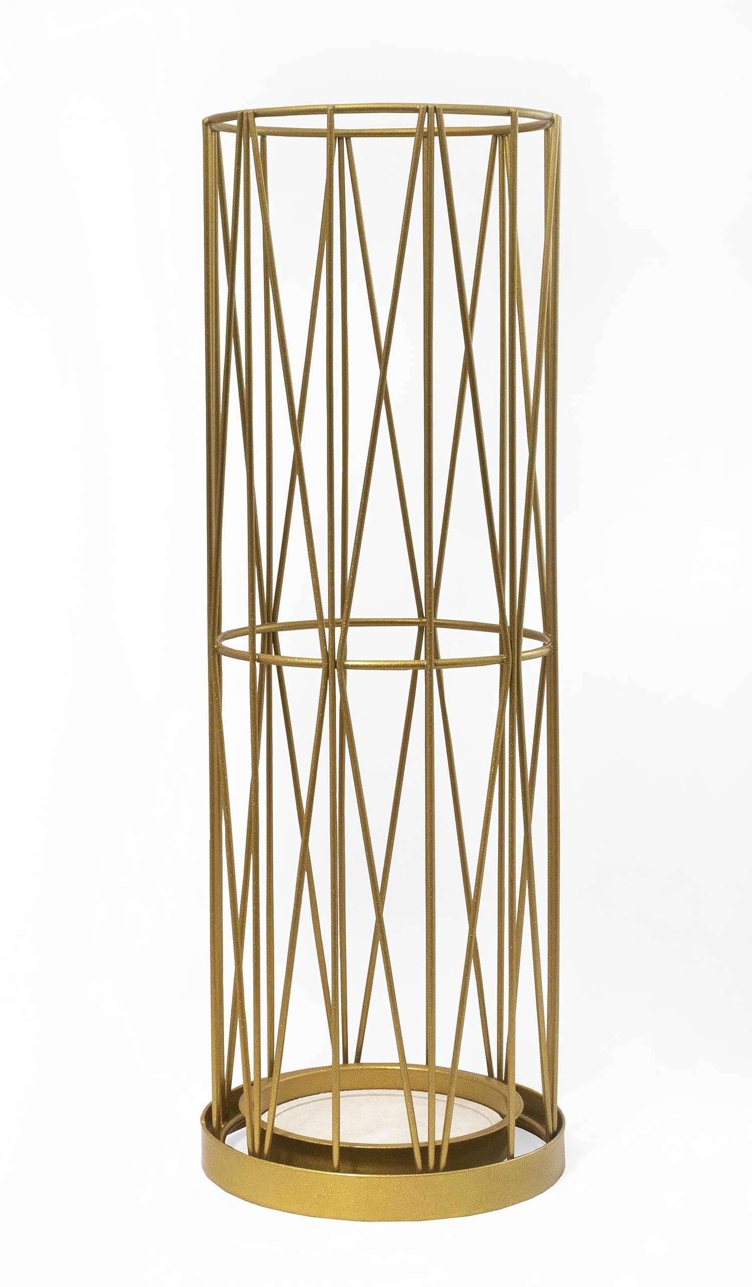 Mango Steam umbrella holder front view showing gold finish and compact design, protects floors