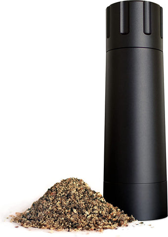 MANNKITCHEN Pepper Cannon front view showing compact design and fast grinding benefit