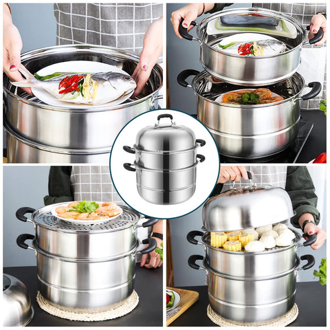 MANO steam pot in use steaming vegetables demonstrating efficient steaming