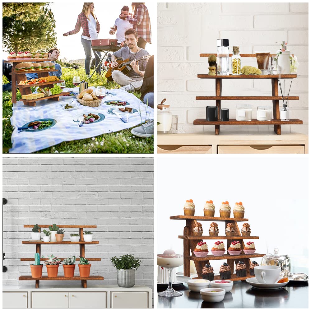 manspdier shelves stacked with cupcakes showing attractive serving display benefit