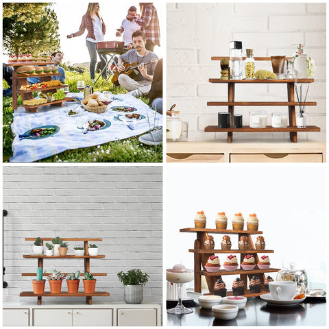 manspdier shelves stacked with cupcakes showing attractive serving display benefit