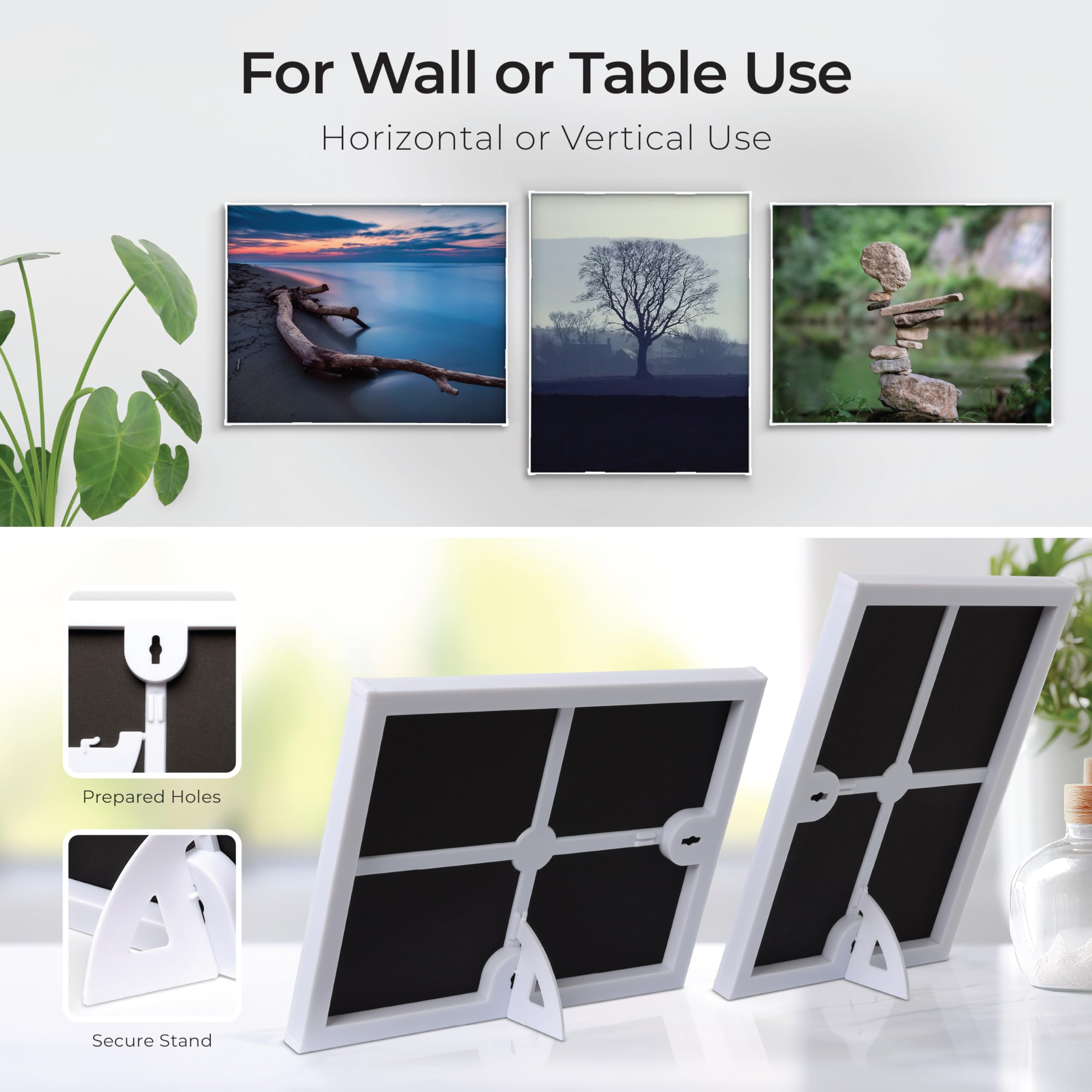 MANTELLO ESSENTIALS six frames arranged as gallery for consistent decor appeal