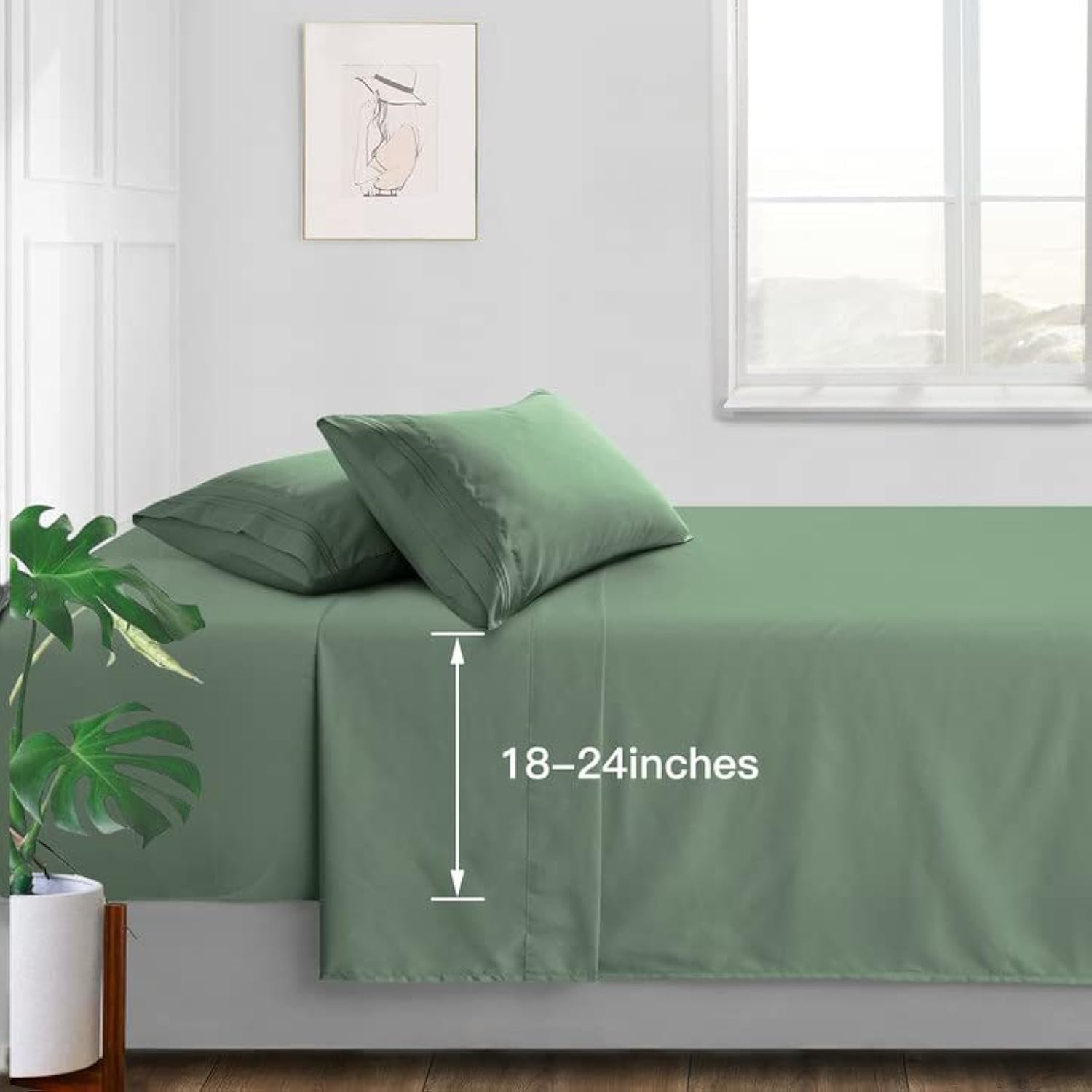 Manyshofu front packaging showing full king sheet set and clear contents