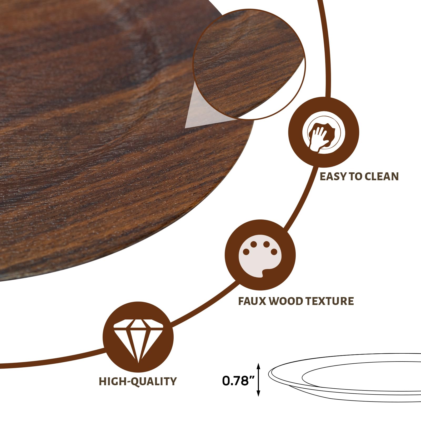 MAONAME charger plate styled under dinnerware in a table setting for event-ready presentation