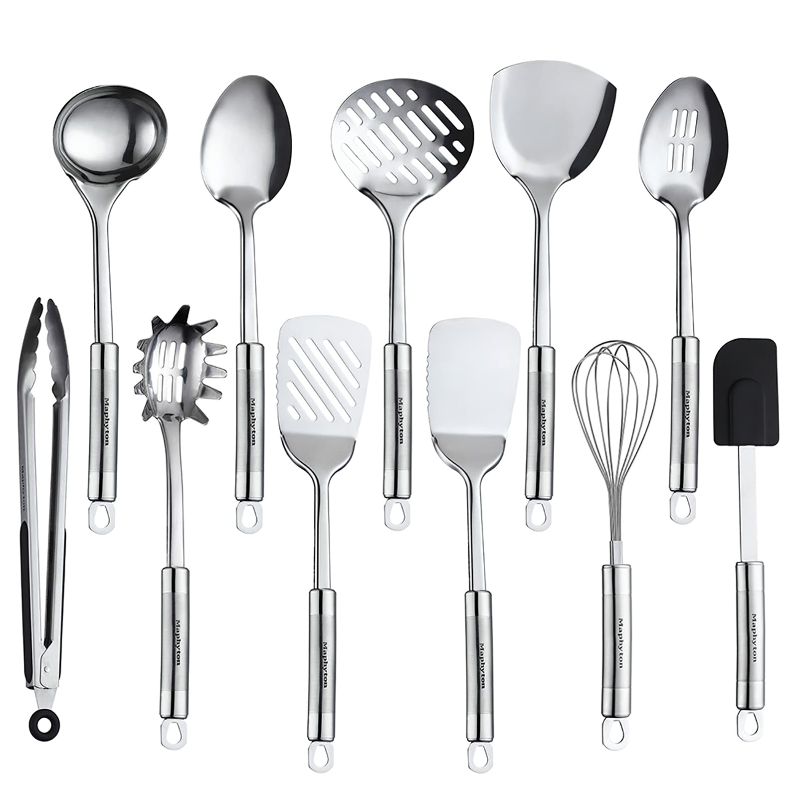 Maphyton front packaging showing the full 11-piece stainless steel set and benefits