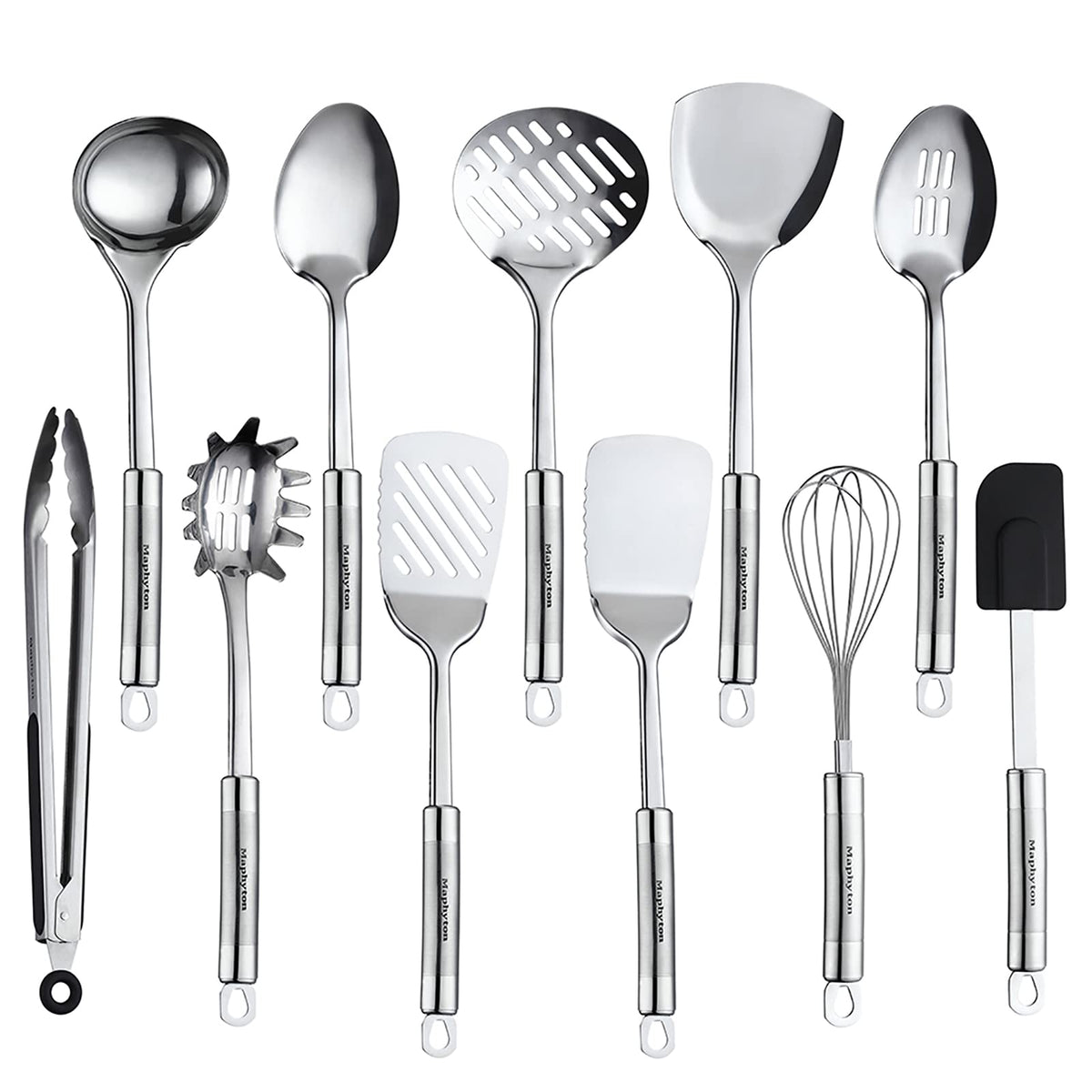Maphyton front packaging showing the full 11-piece stainless steel set and benefits
