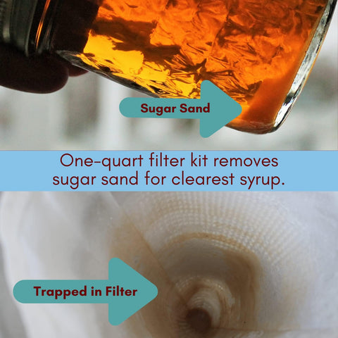 Maple Tapper on kitchen counter with syrup jars showing home production