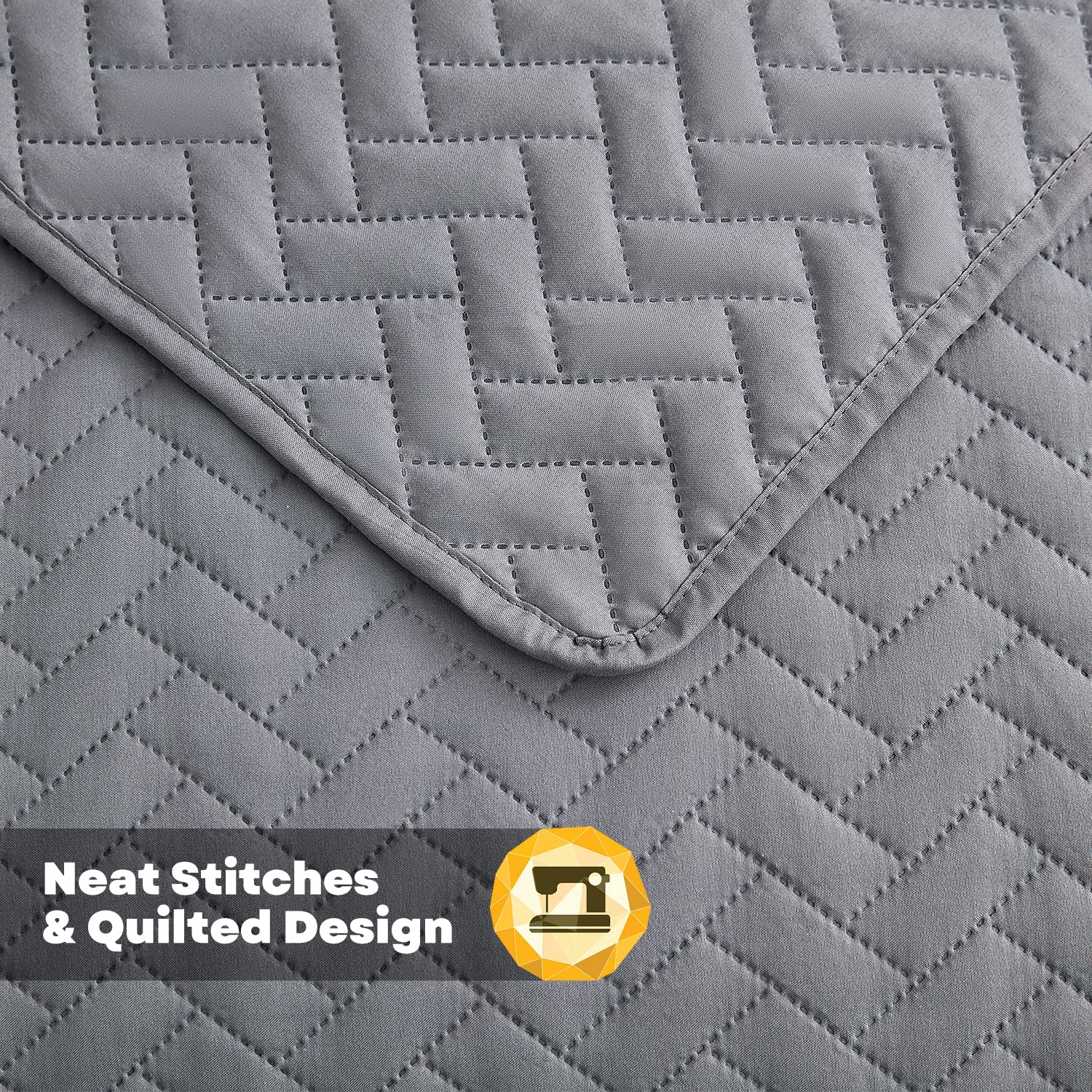 Maple&Stone side drape display demonstrating quilt length and lightweight fall