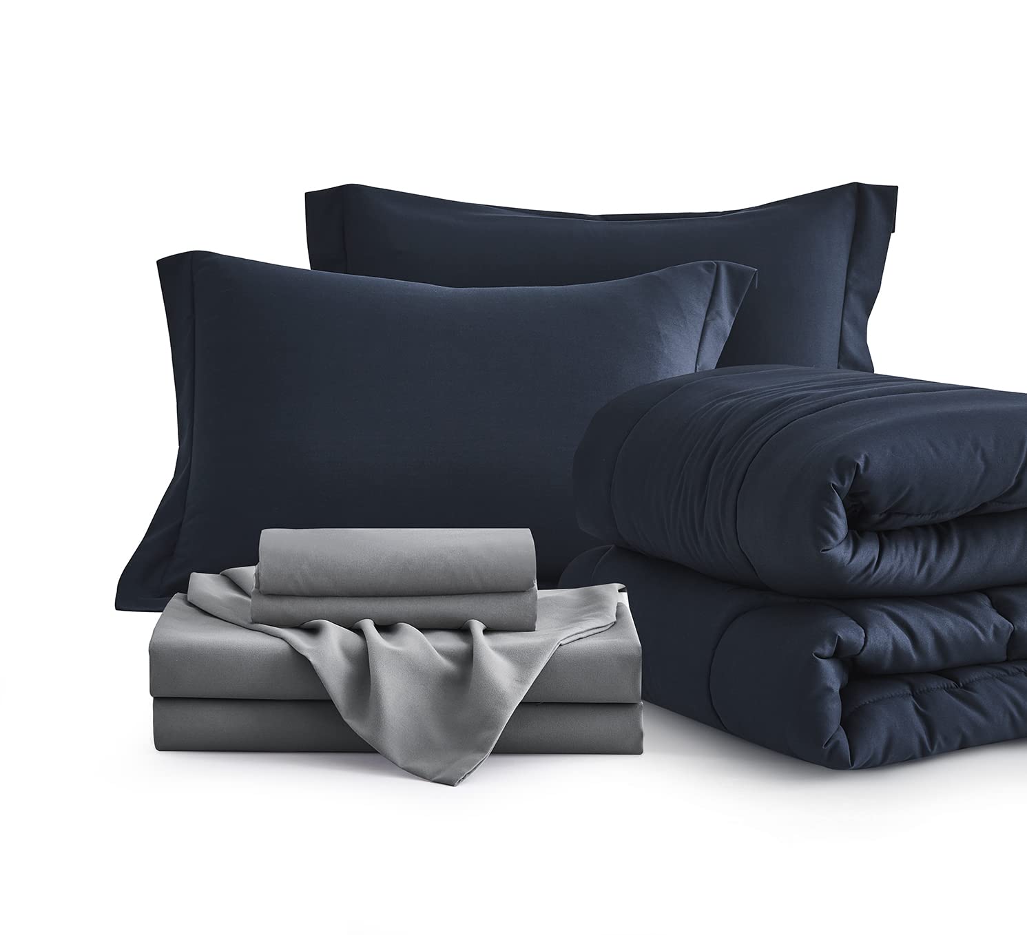 Maple&Stone queen comforter spread with size reference, illustrates full mattress coverage