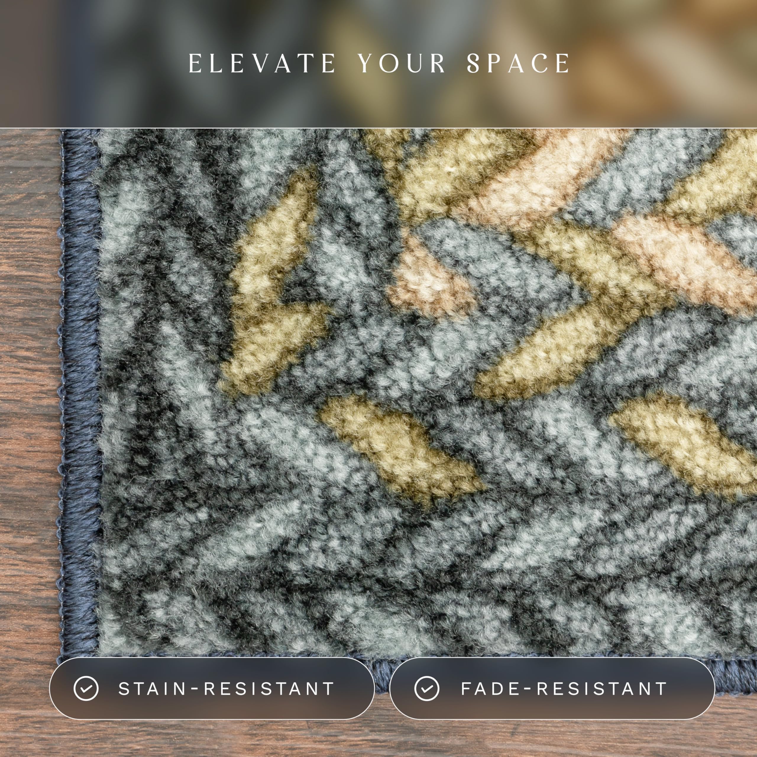 Maples Rugs Marion underside showing latex backing for slip resistance benefit
