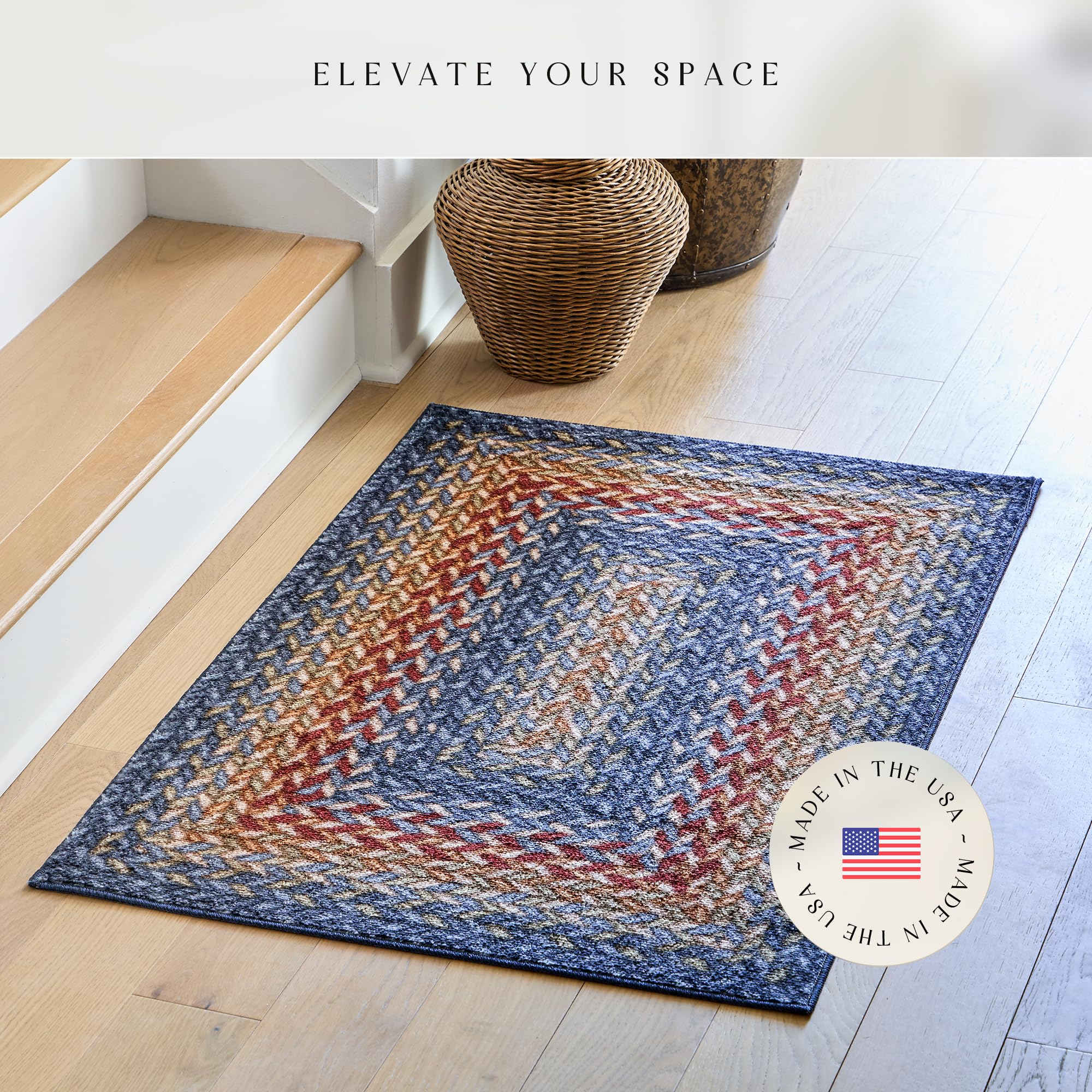 Maples Rugs Marion beside a doorway to show scale and door-clearance benefit