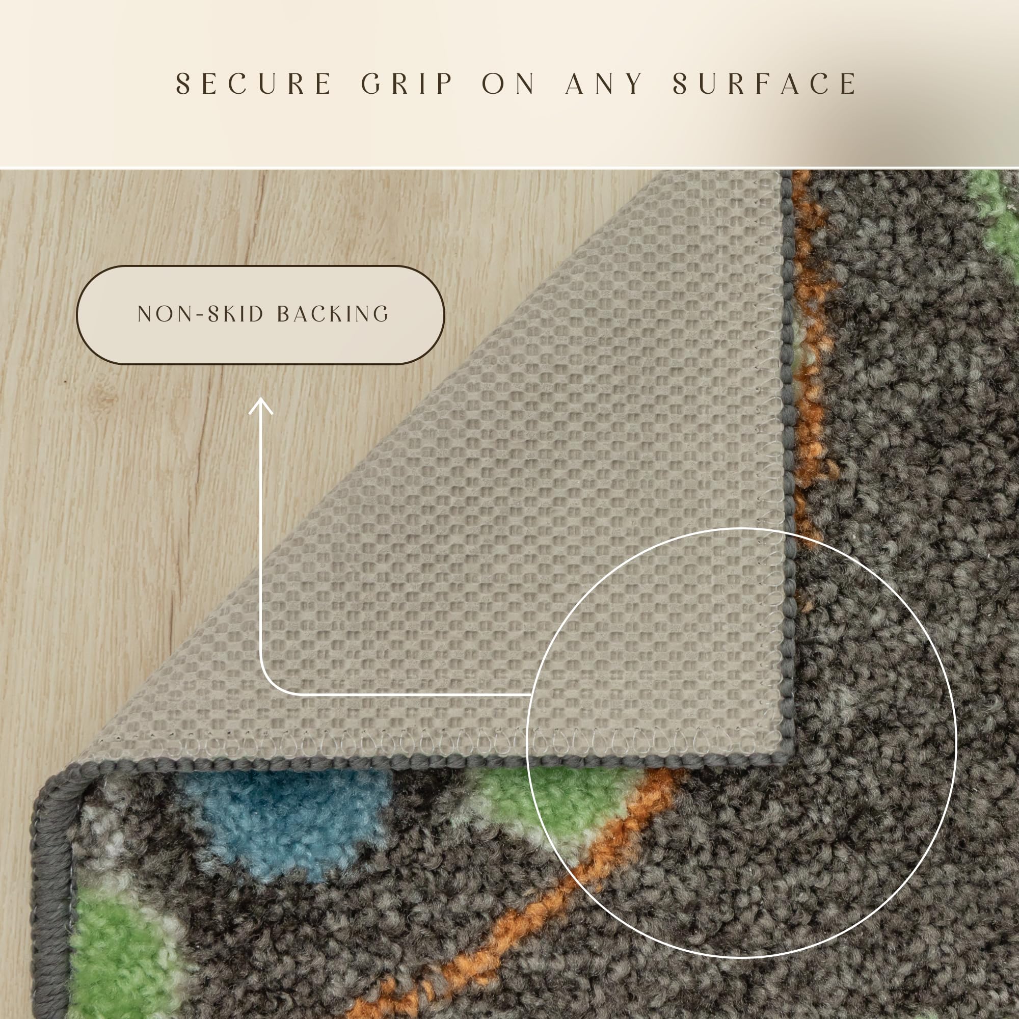 Maples Rugs installed in hallway showing 2x6 scale and seamless traffic flow advantage