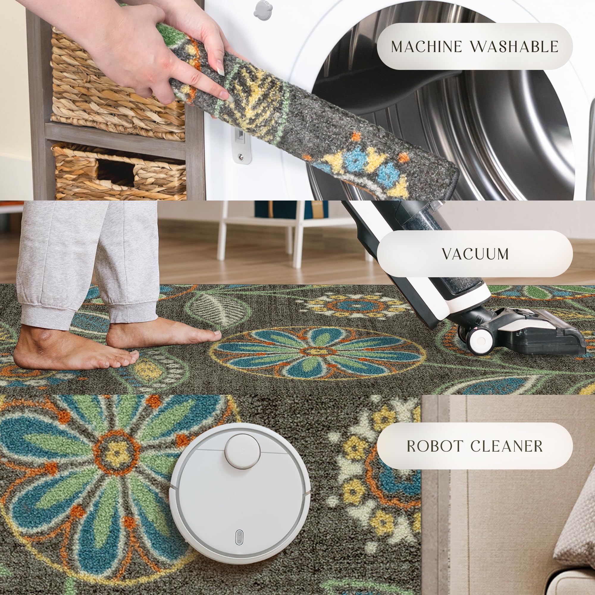 Maples Rugs label and packaging close-up emphasizing made in USA quality and trusted craftsmanship