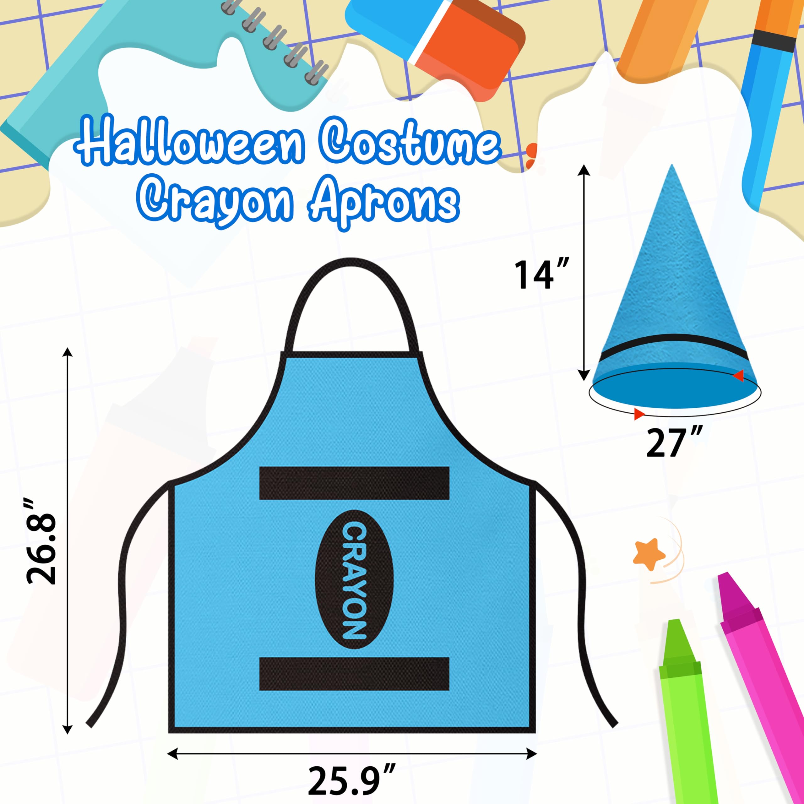 Maqiauly side profile of adult wearing crayon apron and hat for visibility
