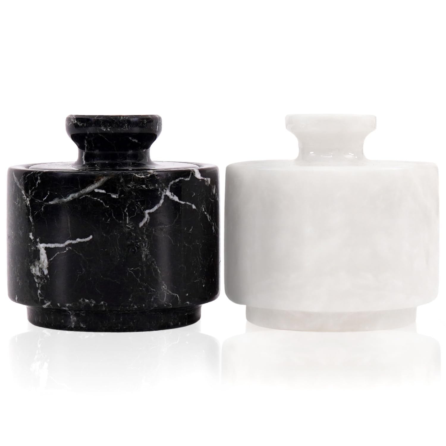 MARBLOUS KRAFTS front-packaging shows two marble salt cellars, stylish storage