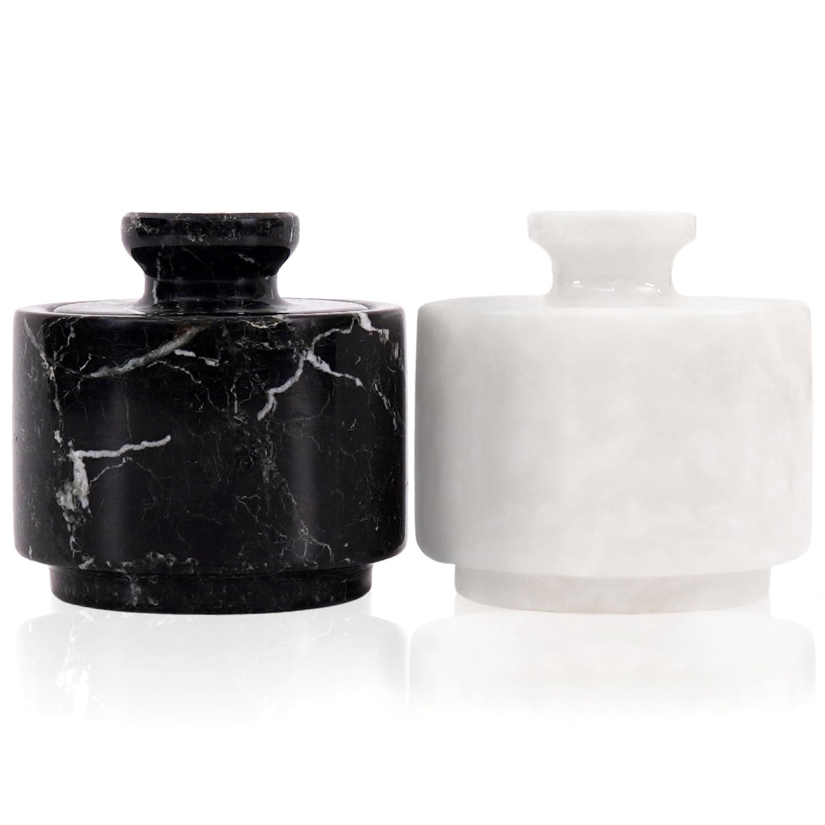 MARBLOUS KRAFTS front-packaging shows two marble salt cellars, stylish storage