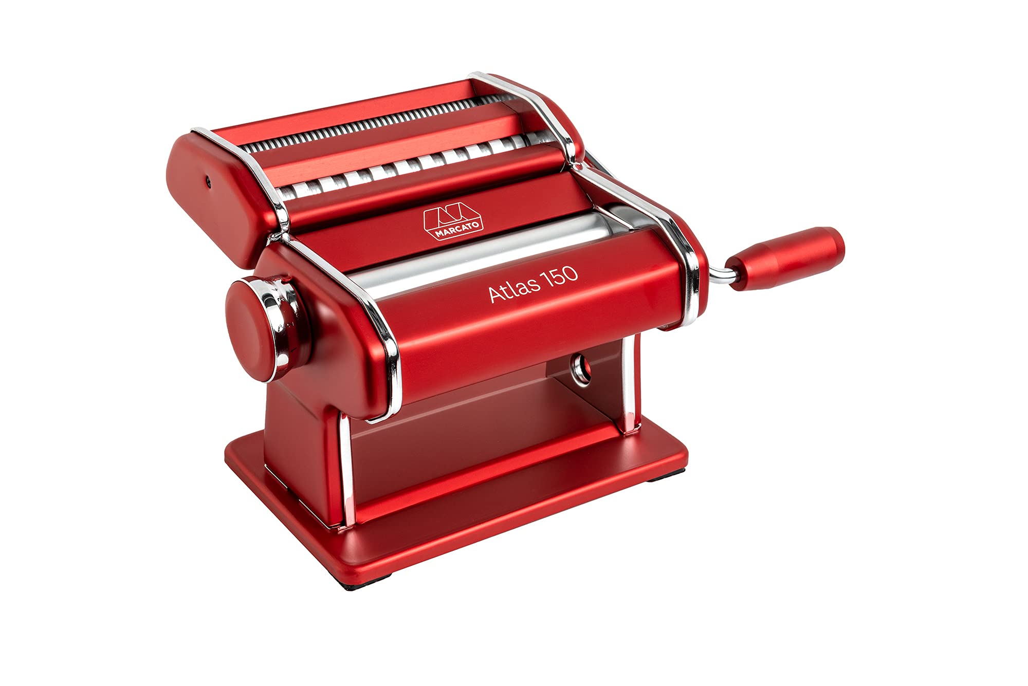 MARCATO Atlas 150 front view showing red finish and sturdy frame for durable use