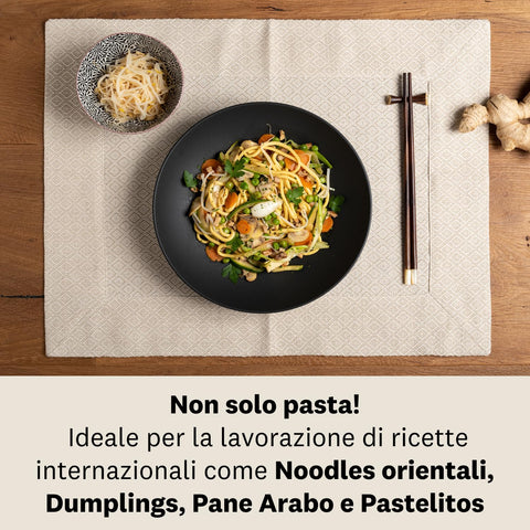 MARCATO Atlas 150 beside plated pasta dish illustrating restaurant-style results at home