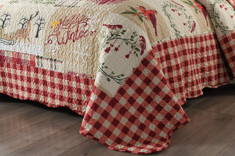 MarCielo king bed styled with quilt showing generous size and layered warmth benefit