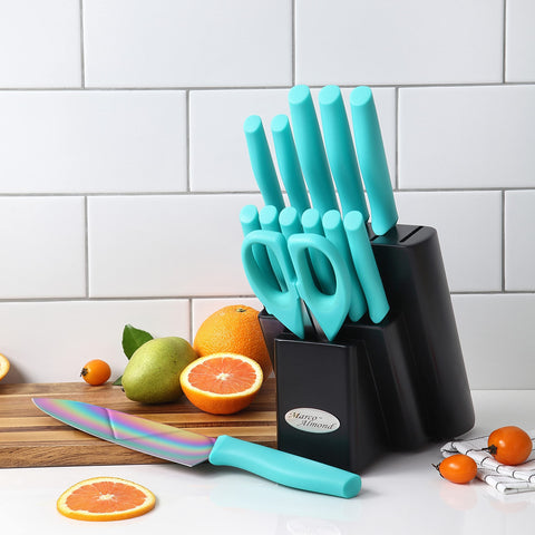 Marco Almond block beside a ruler showing scale for countertop fit and storage