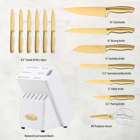 Marco Almond chef knife in use chopping vegetables for efficient prep