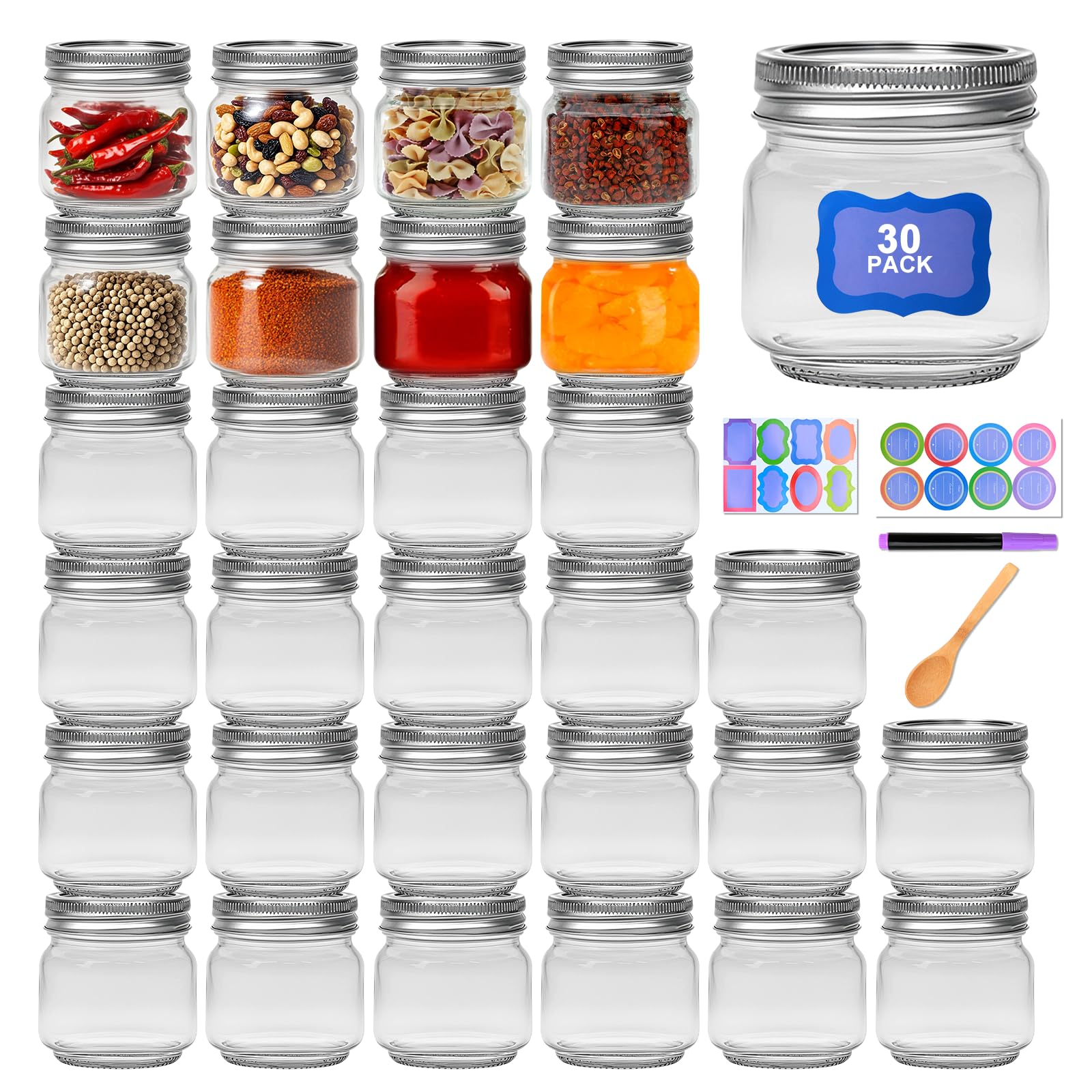 Maredash front packaging showing 30 jars and accessories for organized storage
